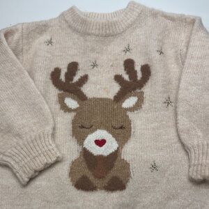 Zara Cream Reindeer Sweater for Kids
